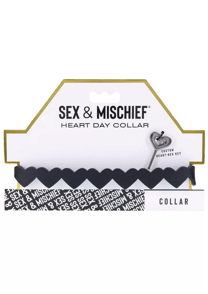 Sex and Mischief Heart Day Collar – Black