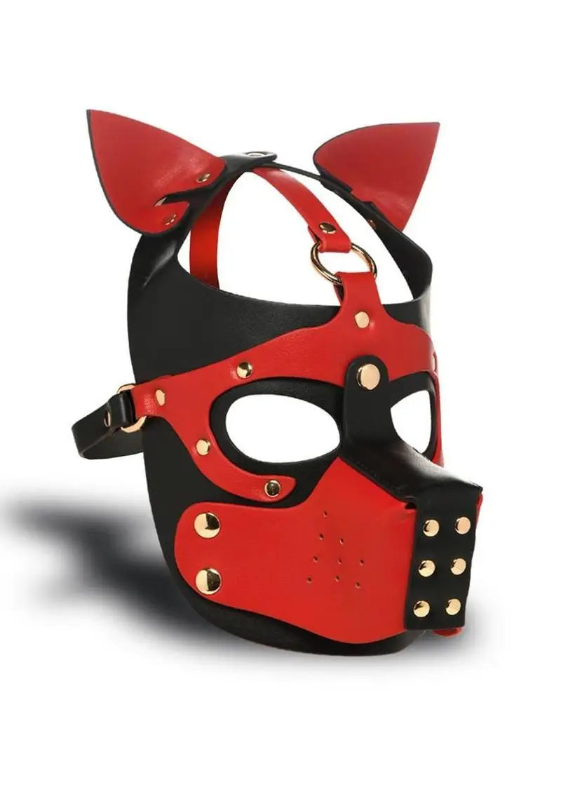 Master Series Hound Hood with Muzzle – Red/Black