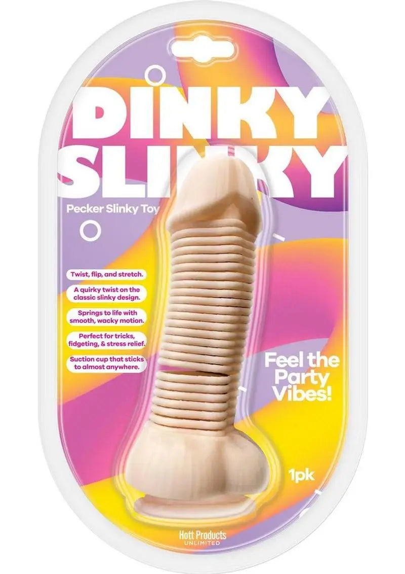 Dinky Slinky Pecker Spring Toy with Suction Cup – Vanilla